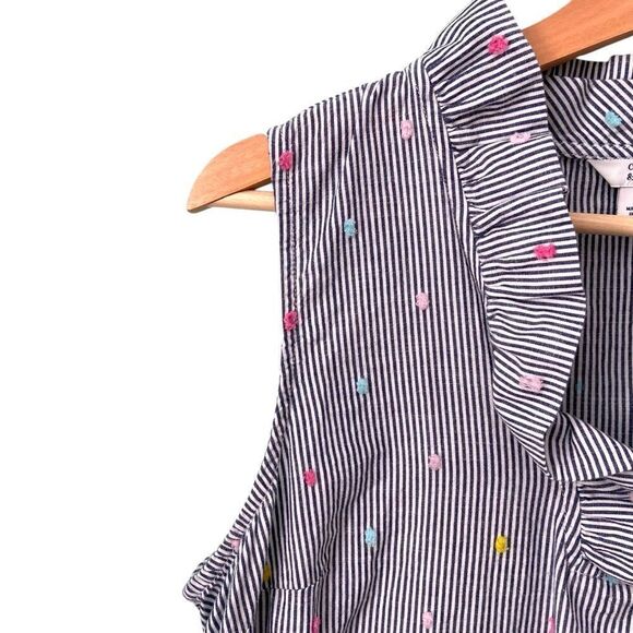Crown & Ivy Swiss Dot Striped Blouse in Size Large - Picture 4 of 7